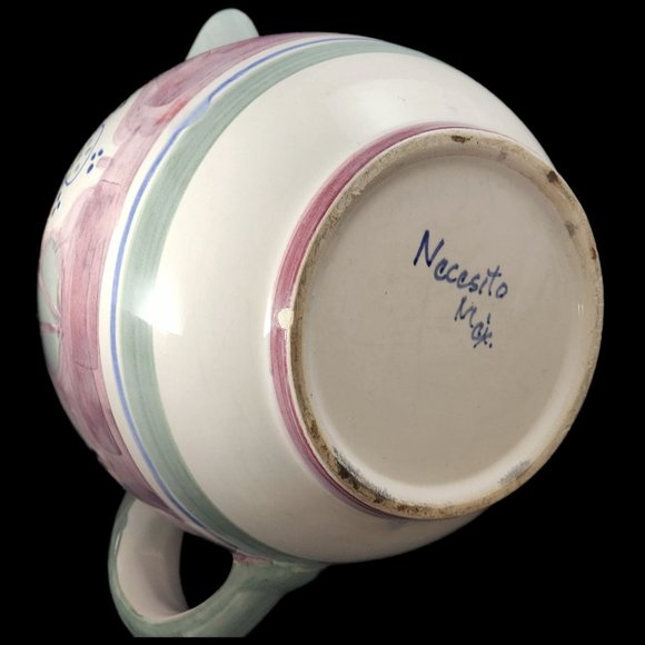 Mexican Pottery Pitcher Water Jug Chicken Bird Necesito Max Mexico Farmhouse 11" - Picture 5 of 8